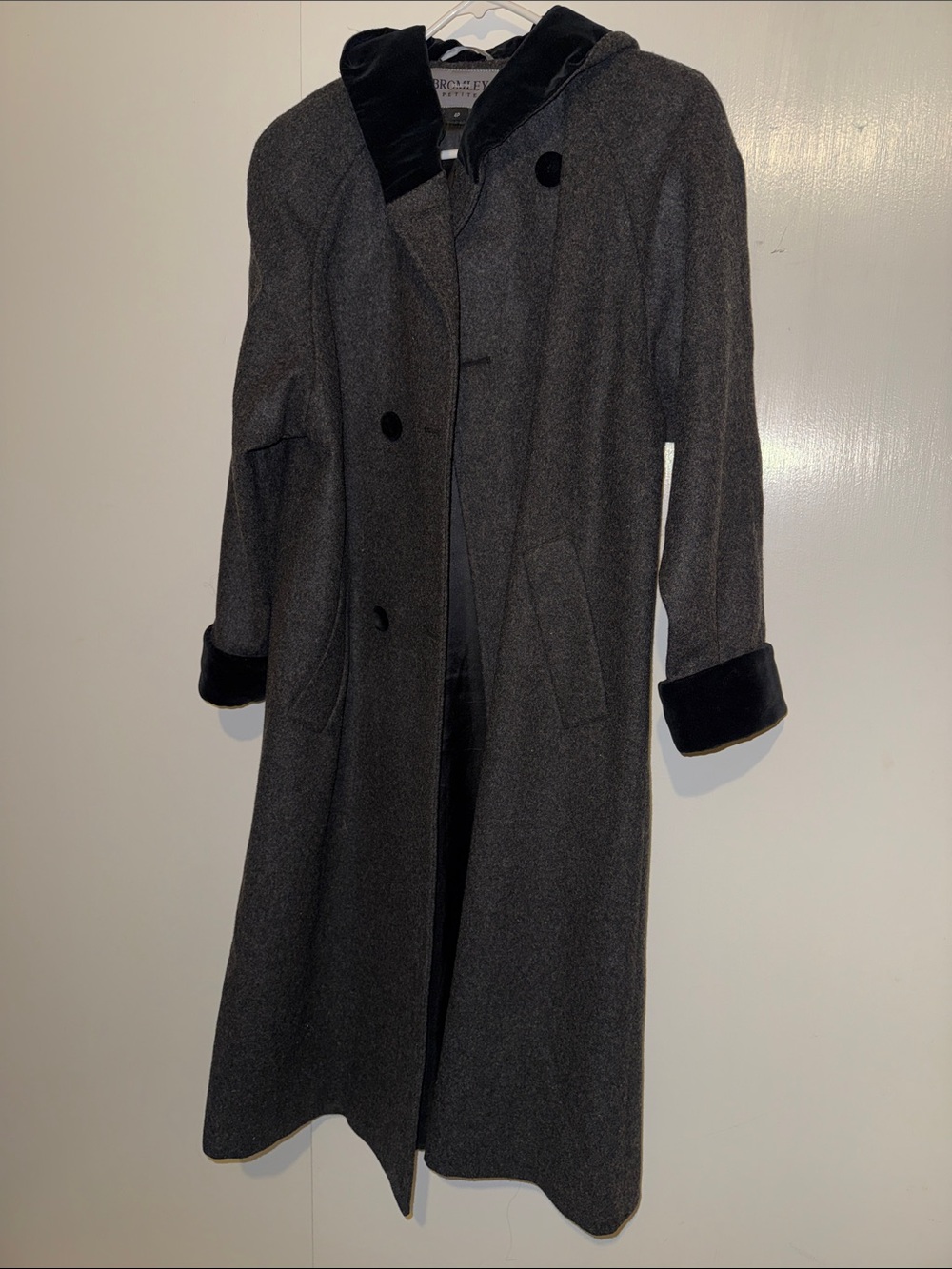 Classic Charcoal Hooded Wool-Blend Trench Coat